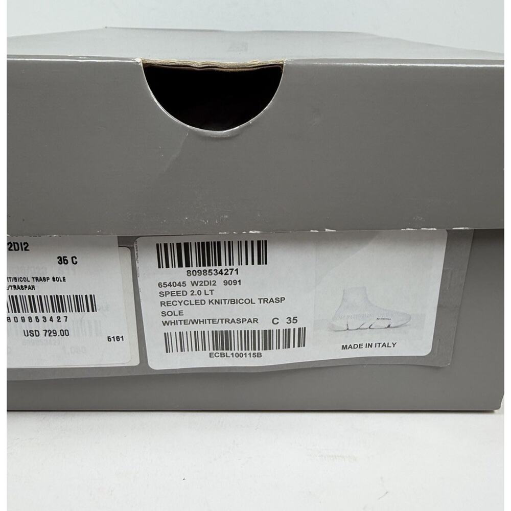 Size 35EU/5W - Balenciaga White Translucent Sole Speed Trainer🤍 NEW/RETAIL $1K! - Picture 10 of 10